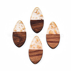 Transparent Resin & Walnut Wood Pendants&nbsp;RESI-N025-032-A01