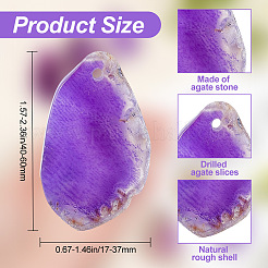 8Pcs Natural Agate Dyed Big Pendants&nbsp;G-BC0001-46C