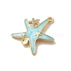 Starfish Brass Micro Pave Cubic Zirconia Pendant Rhinestone Settings&nbsp;KK-H089-25G