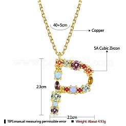 Brass Micro Pave Cubic Zirconia Pendant Necklaces&nbsp;NJEW-BB67040-P