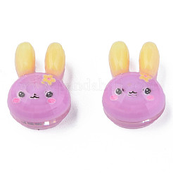 プリント半透明エポキシ樹脂カボション  兎  プラム  16.5x12x8.5mm&nbsp;CRES-N034-28A