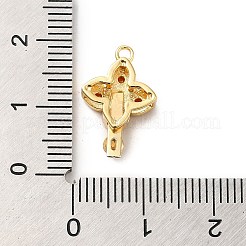 真鍮マイクロキュービックジルコニアボックスの留め金を開く  18KGP本金メッキ  花  ダークオレンジ  17x10.7x5mm  穴：1.4mm&nbsp;KK-E082-01G-01