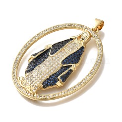 Rack Plating Brass Micro Pave Cubic Zirconia Pendants&nbsp;KK-U019-25G