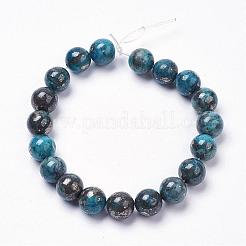天然石パイライトビーズ連売り  染め  ラウンド  ダークシアン  12~12.5mm程度  穴：2mm  約16個/連  7.5インチ&nbsp;G-K181-02-I02