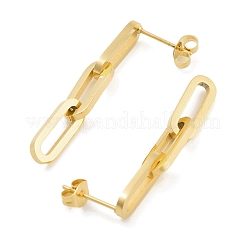 Ion Plating(IP) 304 Stainless Steel Oval Dangle Stud Earrings for Women&nbsp;EJEW-C096-15G