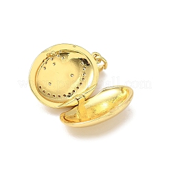Brass Micro Pave Clear Cubic Zirconia Locket Pendants&nbsp;KK-F905-03G