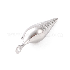 真鍮チャーム  カドミウムフリー＆ニッケルフリー＆鉛フリー  巻き貝  プラチナメッキ  22x6mm  穴：1.5mm&nbsp;KK-A168-08P