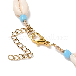 3Pcs 3 Colors Natural Cowrie Shell & Glass Seed Beaded Beaded Necklaces&nbsp;NJEW-JN05331