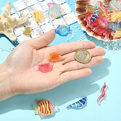 45Pcs 9 Styles Fish Transparent Resin Cabochons&nbsp;CRES-CJZ0009-01