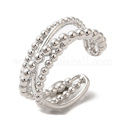 Rack Plating Brass Criss Cross Open Cuff Rings for Women&nbsp;RJEW-M148-06P