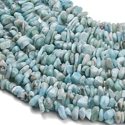 天然石ラリマービーズ連売り  チップ  5~11x4~10x1.2~6mm  穴：0.8mm  15.75''（40センチメートル）&nbsp;G-D109-B03