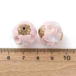 Handmade Resin Indonesia Round Beads&nbsp;IPDL-P005-23KCG-03