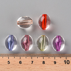 透明なアクリルビーズ  オーバル  ミックスカラー  13x11mm  穴：2mm  約522個/500g&nbsp;TACR-S154-05A