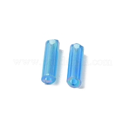 ガラスラウンドラッパビーズ  丸い穴  ディープスカイブルー  6x2mm  穴：0.8mm  約400個/袋&nbsp;GLAA-WH0031-50D