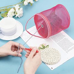 オーガンジー製の保存袋  ナイロンジッパー付き  合金の穴  コラム  ミックスカラー  完成品：20x13cm  穴：10mm  2色  1pc /カラー  2個/セット&nbsp;OP-NB0001-06A