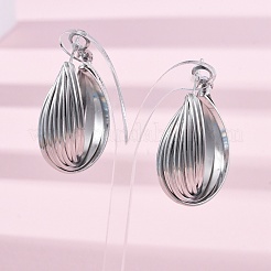 Brass Twist Hoop Earrings&nbsp;EJEW-R025-30P