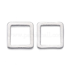 真鍮製フレームコネクター  長持ちメッキ  正方形  925銀メッキ  8x8x1mm  内径：6x6mm&nbsp;X-KK-Y003-01B-S