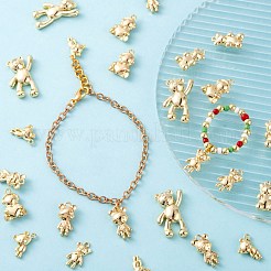 36個6スタイルアロイペンダント  カドミウムフリー＆鉛フリー  クマ  ライトゴールド  14.5~26x9~17x3~5.5mm  穴：1.2~4mm  6個/スタイル&nbsp;FIND-LS0001-72