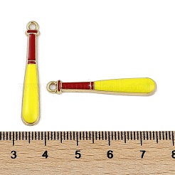 合金エナメルチャーム  ゴールドカラー  野球用バット  35x6x3mm  穴：1.8mm&nbsp;ENAM-D061-02C