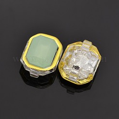 縫い付けラインストーン  マルチ連リンク  台湾アクリル  黄金メッキ  服飾材料  長方形  淡緑色  10x8x5mm  穴：0.5mm&nbsp;LS-X-SA12-6x8-ACG-H30