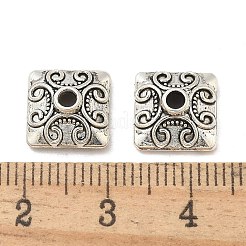 チベット風合金ビーズ  カドミウムフリー＆鉛フリー  花  アンティークシルバー  10.5x4.5mm  穴：1.8mm&nbsp;TIBE-P003-66AS