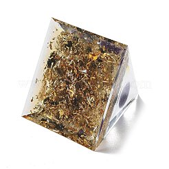 オルゴナイトピラミッド樹脂エネルギー発生器  内側のレイキ天然アメジストビーズ、ホームオフィスデスク装飾用  レオ  59.5x59.5x59.5mm&nbsp;DJEW-D013-05F