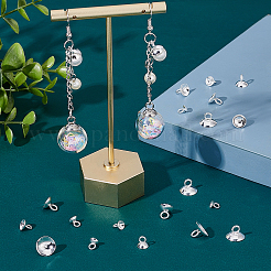50Pcs 5 Style 201 Stainless Steel Bead Cap Pendant Bails&nbsp;STAS-UN0036-58S