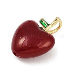 Brass Enamel Pendants&nbsp;KK-R224-12B-G