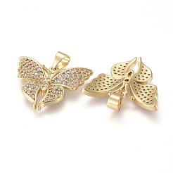 Brass Micro Pave Cubic Zirconia Pendants&nbsp;KK-K242-11G-01