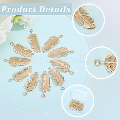 10Pcs 304 Stainless Steel Feather Pendants&nbsp;STAS-BBC0009-98
