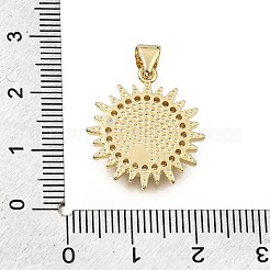 Brass Micro Pave Clear Cubic Zirconia Pendants&nbsp;CU-CBAF50C-19G