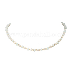 Natural Pearl and Shell Rondelle Beaded Necklaces&nbsp;NJEW-JN05852