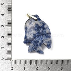 Natural Blue Spot Jasper Carved Pendants&nbsp;G-G460-01G-06
