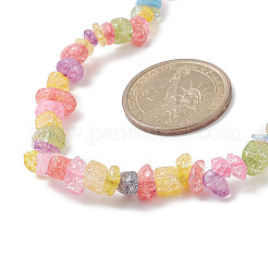 Synthetic Crackle Quartz Dyed Chips Chips Beaded Necklaces&nbsp;NJEW-JN04275-04