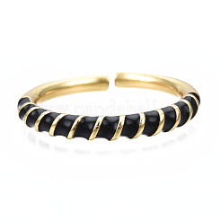 Enamel Wrap Open Cuff Ring&nbsp;RJEW-N037-009