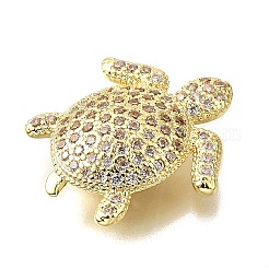 Brass Micro Pave Clear Cubic Zirconia Beads&nbsp;KK-V011-57G