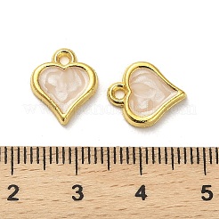 合金エナメルチャーム  ハートチャーム  ゴールドカラー  12.5x10.5x2mm  穴：1.5mm&nbsp;ENAM-R145-03G