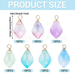 70Pcs Imitation Jade Glass Pendants&nbsp;PALLOY-TAC0279