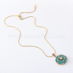 3Pcs Elegant Stainless Steel Enamel Flower Pendant Necklaces for Women&nbsp;MX4222