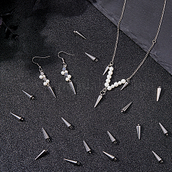201ステンレススチールペンダント60個  コーンチャーム  ステンレス鋼色  18.5x5.5mm  穴：2mm&nbsp;STAS-DC0017-16B