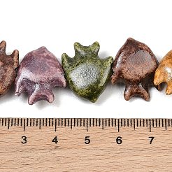 ヴィンテージの手作り磁器ビーズの連  ファンシーアンティーク施釉磁器  魚  ミックスカラー  20x17x6mm  穴：2mm  約20個/連  12.60''（32センチメートル）&nbsp;PR-CBAA37B-02D