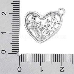 Brass Micro Pave Clear Cubic Zirconia Pendants&nbsp;KK-Z066-07P