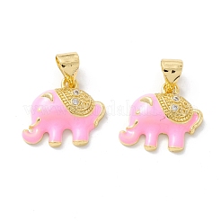Rack Plating Brass Cubic Zirconia Charms&nbsp;KK-I684-01G-RS