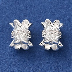 Rack Plating Brass Pave Clear Cubic Zirconia Spacer Beads&nbsp;KK-M285-18S