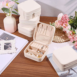 12Pcs Square Imitation Leather with Velvet Jewelry Storage Zipper Cases for Bracelets&nbsp;CON-GL0001-07