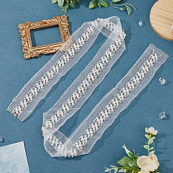 Resin with Rhinestone Gauze Ribbon&nbsp;OCOR-WH0078-140
