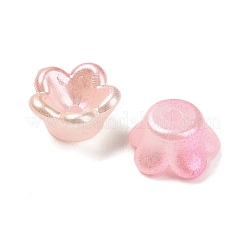 ABSプラスチックビーズキャップ  花  ショッキングピンク  8x8x4mm  穴：1.2mm&nbsp;KY-G034-01F