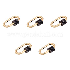 Brass Micro Pave Cubic Zirconia Screw Carabiner Lock Charms&nbsp;ZIRC-E164-08G