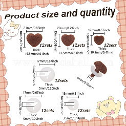 36 Sets 3 Styles Heart Flocky & Plastic Safety Craft Noses&nbsp;FIND-GO0002-16A