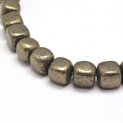 Cube Natural Pyrite Beads Strands&nbsp;G-G-I126-18-6x6mm